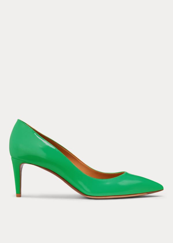 Bombas Ralph Lauren Mujer Verdes - Dinah Patent Calfskin - YPERX3190